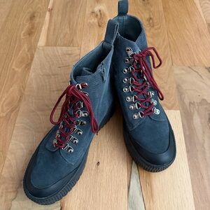 Jeffrey Campbell Blue Suede Combat Boots